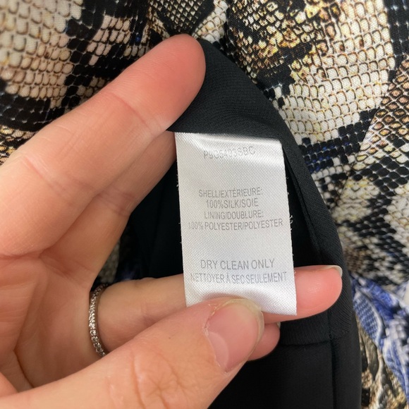 Parker 100% Silk Midi Dress Multi Color Animal Snakeskin Print - Picture 5 of 6